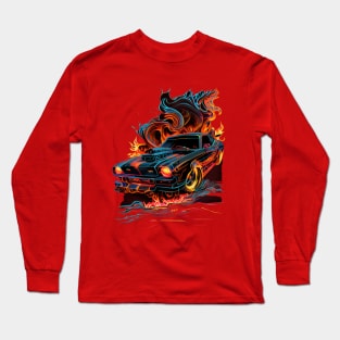 Dodge Charger Daytona - Burning Race Long Sleeve T-Shirt